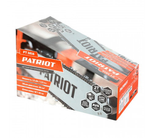 Бензопила Patriot PT3816 2 л.с. 16' шаг 3/8' паз 1,3 мм 57 звеньев (220105510) Бензопила Patriot PT3816 2 л.с. 16' шаг 3/8' паз 1,3 мм 57 звеньев (220105510)