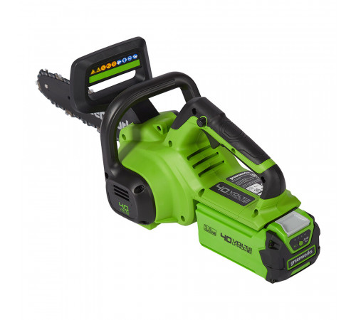Пила цепная аккумуляторная Greenworks 40V G40CS30IIK2 40 В 12' шаг 3/8' паз 1,1 мм 45 звеньев Li-Ion 2Ач 1 АКБ и ЗУ (2007807UA) Пила цепная аккумуляторная Greenworks 40V G40CS30IIK2 40 В 12' шаг 3/8' паз 1,1 мм 45 звеньев Li-Ion 2Ач 1 АКБ и ЗУ (2007807UA)