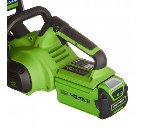 Пила цепная аккумуляторная Greenworks 40V G40CS30IIK2 40 В 12' шаг 3/8' паз 1,1 мм 45 звеньев Li-Ion 2Ач 1 АКБ и ЗУ (2007807UA) Пила цепная аккумуляторная Greenworks 40V G40CS30IIK2 40 В 12' шаг 3/8' паз 1,1 мм 45 звеньев Li-Ion 2Ач 1 АКБ и ЗУ (2007807UA)
