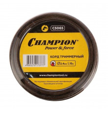 Леска для триммера Champion Nylplus Square квадрат 2,4 мм х 15 м черная (C5065)