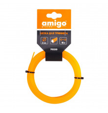 Леска для триммера Amigo квадрат 2 мм х 15 м оранжевая (70220)
