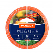 Леска для триммера Patriot Duoline витой квадрат 2,4 мм х 15 м оранжевая (805401161)