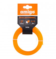 Леска для триммера Amigo круг 1,6 мм х 15 м оранжевая (70316)