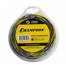 Леска для триммера Champion Tornado витой квадрат 2,4 мм х 15 м черная (C7050)