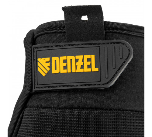 Перчатки полиамидные с силиконовым покрытием усиленные на липучках Denzel черно-желтые 10 (XL)