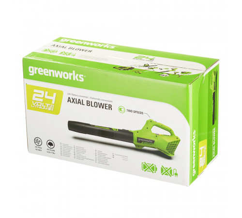 Воздуходувка аккумуляторная ручная Greenworks 24V G24AB 24 В без АКБ и ЗУ (2404807) Воздуходувка аккумуляторная ручная Greenworks 24V G24AB 24 В без АКБ и ЗУ (2404807)