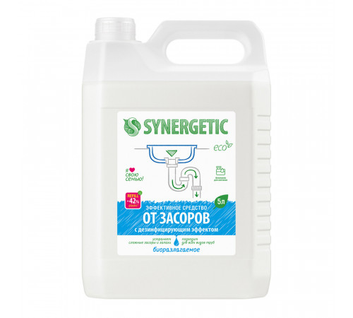 Средство Synergetic от засоров 5 л Средство Synergetic от засоров 5 л