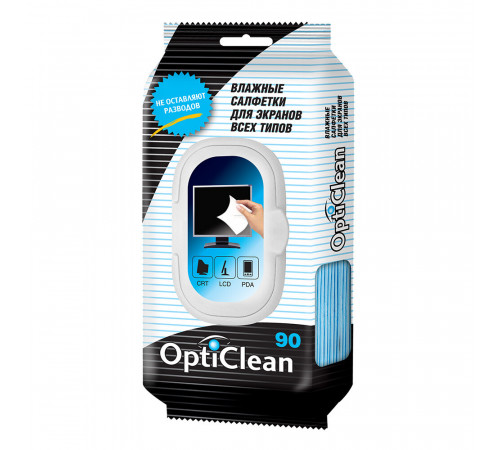 Салфетки влажные для экранов Opti Clean с клапаном (90 шт.) Салфетки влажные для экранов Opti Clean с клапаном (90 шт.)