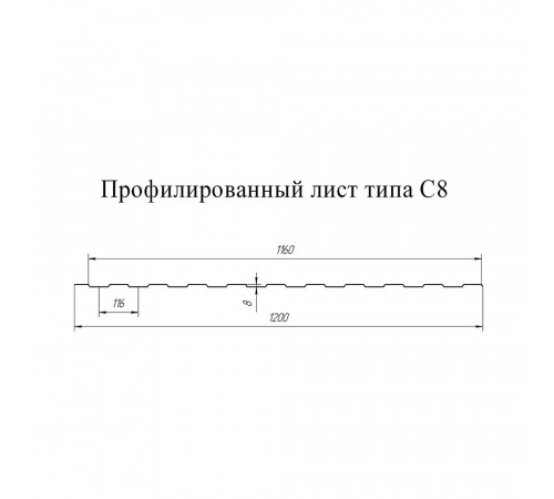 Профнастил С8 1,2х2 м 0,45 мм красное вино RAL 3005 Профнастил С8 1,2х2 м 0,45 мм красное вино RAL 3005