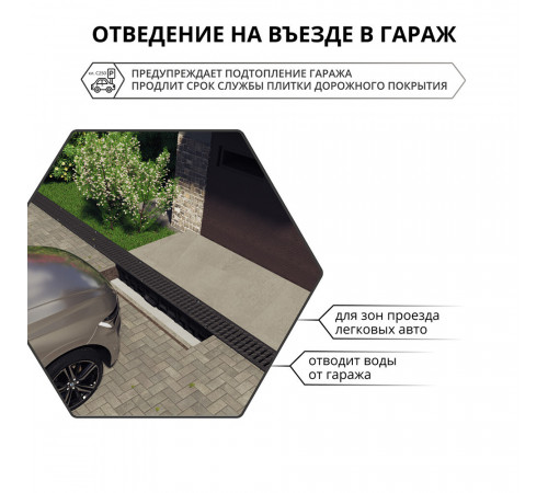 Лоток водоотводный пластиковый 1000х145х152 мм Gidrolica с пластиковой решеткой класс С250 (8009pro) Лоток водоотводный пластиковый 1000х145х152 мм Gidrolica с пластиковой решеткой класс С250 (8009pro)