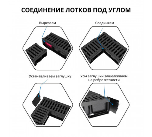 Лоток водоотводный пластиковый 1000х145х152 мм Gidrolica с пластиковой решеткой класс С250 (8009pro) Лоток водоотводный пластиковый 1000х145х152 мм Gidrolica с пластиковой решеткой класс С250 (8009pro)