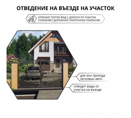 Лоток водоотводный пластиковый 1000х145х152 мм Gidrolica с пластиковой решеткой класс С250 (8009pro) Лоток водоотводный пластиковый 1000х145х152 мм Gidrolica с пластиковой решеткой класс С250 (8009pro)