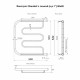 Полотенцесушитель водяной Indigo Standart 500х500 мм фокстрот с боковым подключением 320 мм с полкой хром