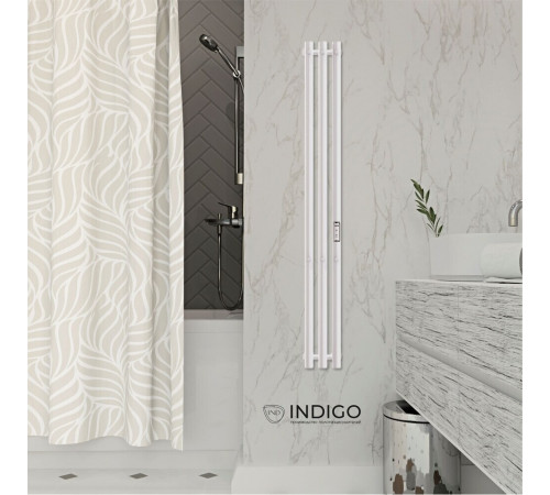 Полотенцесушитель электрический Indigo Style 1200х132 мм 65 Вт с терморегулятором белый матовый