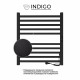 Полотенцесушитель электрический Indigo Attic 600х530 мм 80 Вт с терморегулятором черный муар