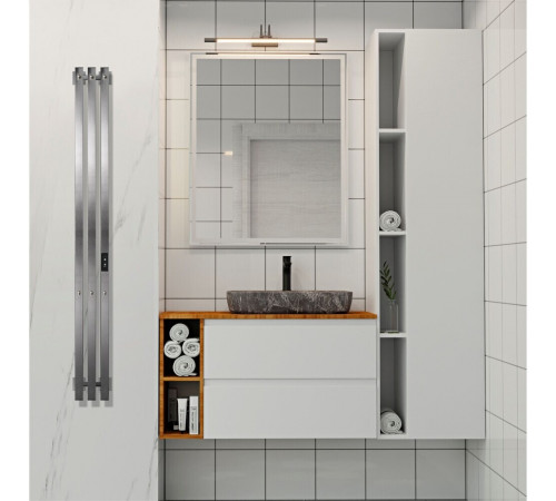 Полотенцесушитель электрический Indigo Style Pro 1200х130 мм 107 Вт с терморегулятором графит металлик