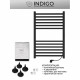 Полотенцесушитель электрический Indigo Attic 800х530 мм 90 Вт с терморегулятором черный муар