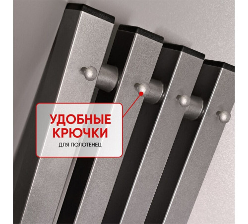Полотенцесушитель электрический Indigo Style Pro 1200х180 мм 165 Вт с терморегулятором графит металлик