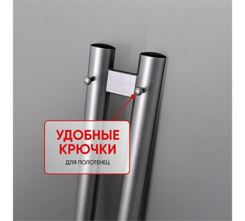 Полотенцесушитель электрический Indigo Style 1200х100 мм 65 Вт с терморегулятором графит металлик Полотенцесушитель электрический Indigo Style 1200х100 мм 65 Вт с терморегулятором графит металлик