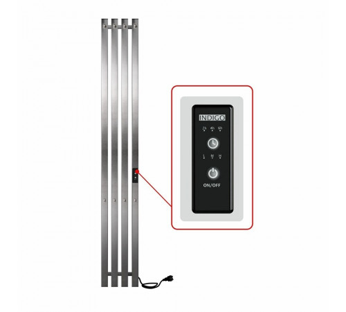 Полотенцесушитель электрический Indigo Style Pro 1200х180 мм 165 Вт с терморегулятором графит металлик