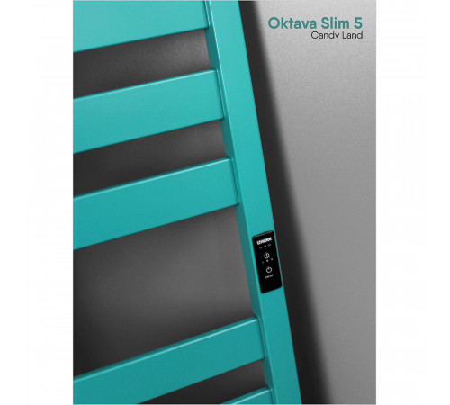 Полотенцесушитель электрический Indigo Oktava Slim 5 600х530 мм 70 Вт с терморегулятором зеленый Полотенцесушитель электрический Indigo Oktava Slim 5 600х530 мм 70 Вт с терморегулятором зеленый