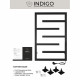 Полотенцесушитель электрический Indigo Delos 800х530 мм 120 Вт с терморегулятором черный муар