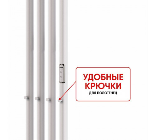 Полотенцесушитель электрический Indigo Style 1200х182 мм 65 Вт с терморегулятором белый матовый Полотенцесушитель электрический Indigo Style 1200х182 мм 65 Вт с терморегулятором белый матовый