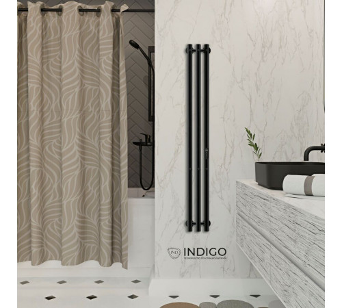 Полотенцесушитель электрический Indigo Style 1200х182 мм 65 Вт с терморегулятором черный муар Полотенцесушитель электрический Indigo Style 1200х182 мм 65 Вт с терморегулятором черный муар