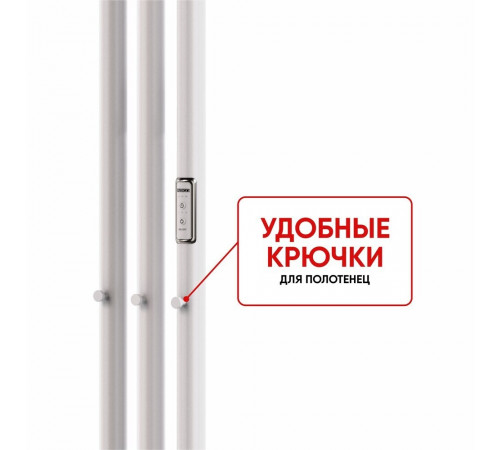 Полотенцесушитель электрический Indigo Style 1200х132 мм 65 Вт с терморегулятором белый матовый