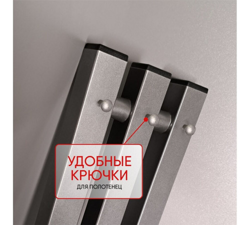 Полотенцесушитель электрический Indigo Style Pro 1200х130 мм 107 Вт с терморегулятором графит металлик
