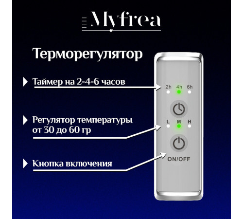 Полотенцесушитель электрический MyFrea MyMadrid 600х400 мм 62 Вт с терморегулятором белый Полотенцесушитель электрический MyFrea MyMadrid 600х400 мм 62 Вт с терморегулятором белый