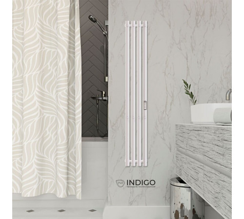 Полотенцесушитель электрический Indigo Style 1200х182 мм 65 Вт с терморегулятором белый матовый Полотенцесушитель электрический Indigo Style 1200х182 мм 65 Вт с терморегулятором белый матовый