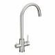 Смеситель для кухни Corsa Deco Pride Steel сталь с высоким изливом с подключением к фильтру (966379)