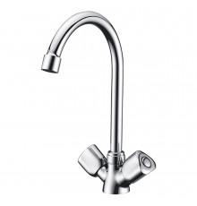 Смеситель для кухни WasserKraft Amper хром с высоким изливом двухвентильный (2907)