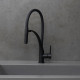 Смеситель для кухни Lemark Soul черный с гибким изливом однорычажный (LM6007BL)