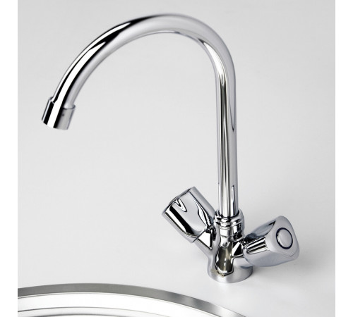 Смеситель для кухни WasserKraft Amper хром с высоким изливом двухвентильный (2907) Смеситель для кухни WasserKraft Amper хром с высоким изливом двухвентильный (2907)