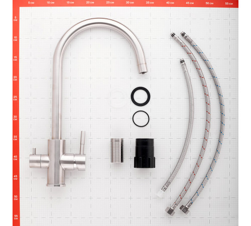 Смеситель для кухни Corsa Deco Pride Steel сталь с высоким изливом с подключением к фильтру (966379) Смеситель для кухни Corsa Deco Pride Steel сталь с высоким изливом с подключением к фильтру (966379)