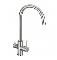 Смеситель для кухни Corsa Deco Pride Steel сталь с высоким изливом с подключением к фильтру (966379)