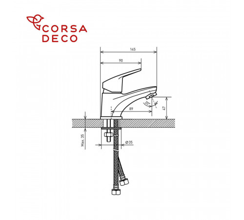 Смеситель для раковины Corsa Deco OX черный однорычажный (FBOXB) Смеситель для раковины Corsa Deco OX черный однорычажный (FBOXB)