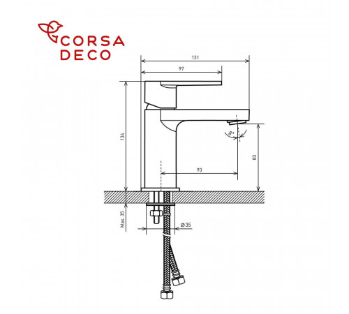 Смеситель для раковины Corsa Deco DX хром однорычажный (FBDX) Смеситель для раковины Corsa Deco DX хром однорычажный (FBDX)