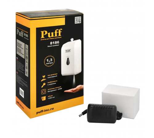 Диспенсер для антисептика Puff 1300 мл сенсорный пластик белый (8186) Диспенсер для антисептика Puff 1300 мл сенсорный пластик белый (8186)