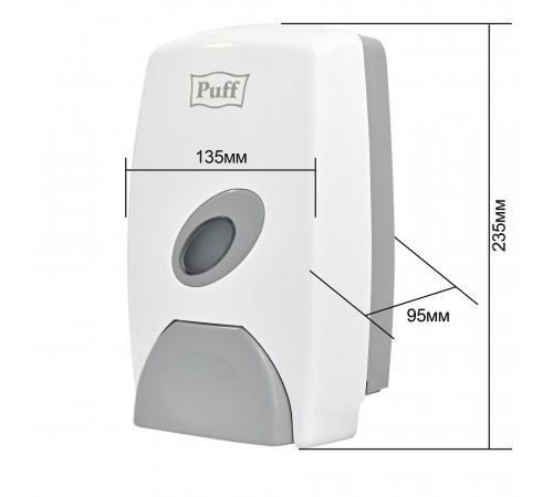 Диспенсер для мыла Puff 1000 мл пластик белый (8115) Диспенсер для мыла Puff 1000 мл пластик белый (8115)