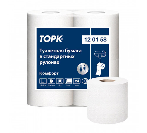 Туалетная бумага Tork Advanced в стандартных рулонах 23 м (4 шт.) Туалетная бумага Tork Advanced в стандартных рулонах 23 м (4 шт.)