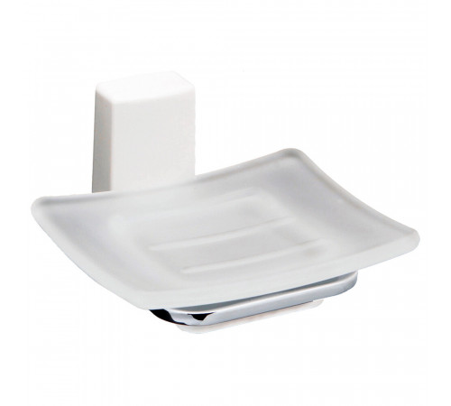 Мыльница для ванной WasserKraft Leine K-5000 White с держателем стекло/металл хром (K-5029W) Мыльница для ванной WasserKraft Leine K-5000 White с держателем стекло/металл хром (K-5029W)