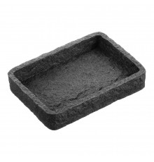 Мыльница для ванной Fora Stone Black настольная полирезин черная (For-STN36BL)