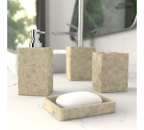 Мыльница для ванной Fora Stone Natural настольная полирезин бежевая (For-STN036NAT) Мыльница для ванной Fora Stone Natural настольная полирезин бежевая (For-STN036NAT)