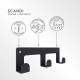 Вешалка для ванной Ulitka Scandy 3 крючка на шуруп металл черный (74104329)