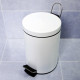 Ведро для мусора WasserKraft K-635W с крышкой 5 л металл белое с педалью