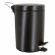 Ведро для мусора WasserKraft K-633B с крышкой 3 л металл черное с педалью