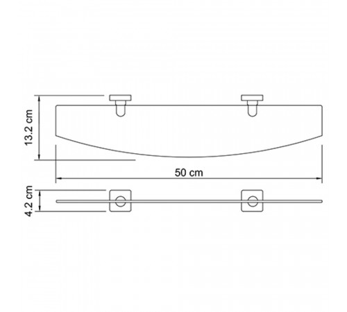 Полка для ванной WasserKraft Lippe K-6500 132х500х42 мм стекло/металл хром (K-6524) Полка для ванной WasserKraft Lippe K-6500 132х500х42 мм стекло/металл хром (K-6524)